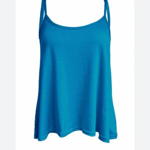 Women Casual Solid Basic Casual Soft Cami Top Shirt Blue Size M NWOT